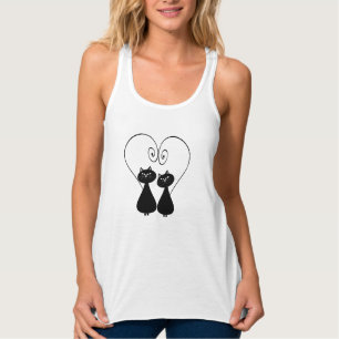 Camiseta Con Tirantes Famoso y genial pareja de gatos de moda