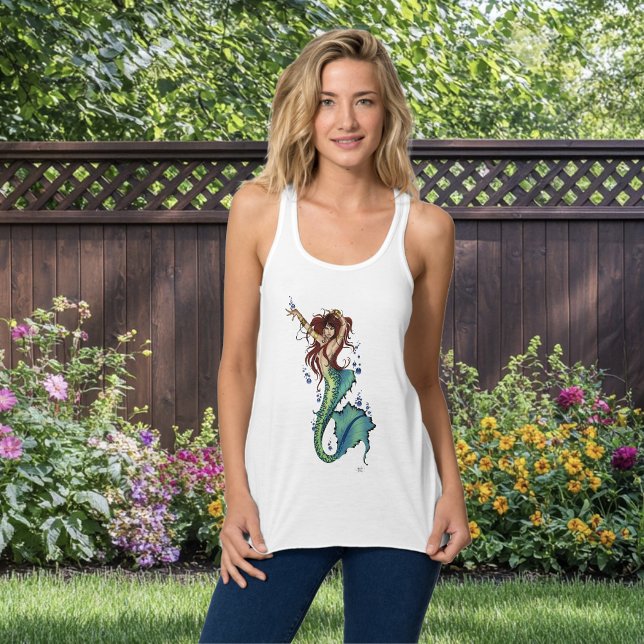 Camiseta Con Tirantes Fantasía Mermaid cola Verde azulada (Subido por el creador)