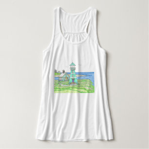 Camiseta Con Tirantes Faro de verano 3; parte superior del tanque de flo