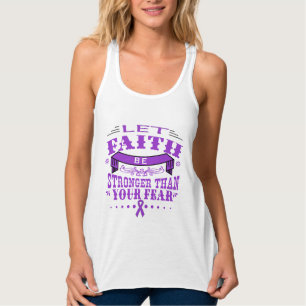 Camiseta Con Tirantes Fe del cáncer pancreático más fuerte que Fear.p