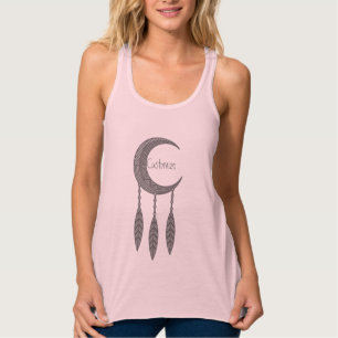 Camiseta Con Tirantes Feathers Crescent Moon Silver Thunder_Cove Tank To