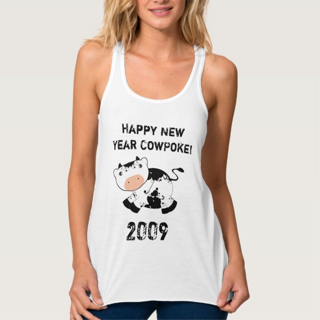 Camiseta Con Tirantes ¡Feliz Año Nuevo CowPoke! (Anverso)