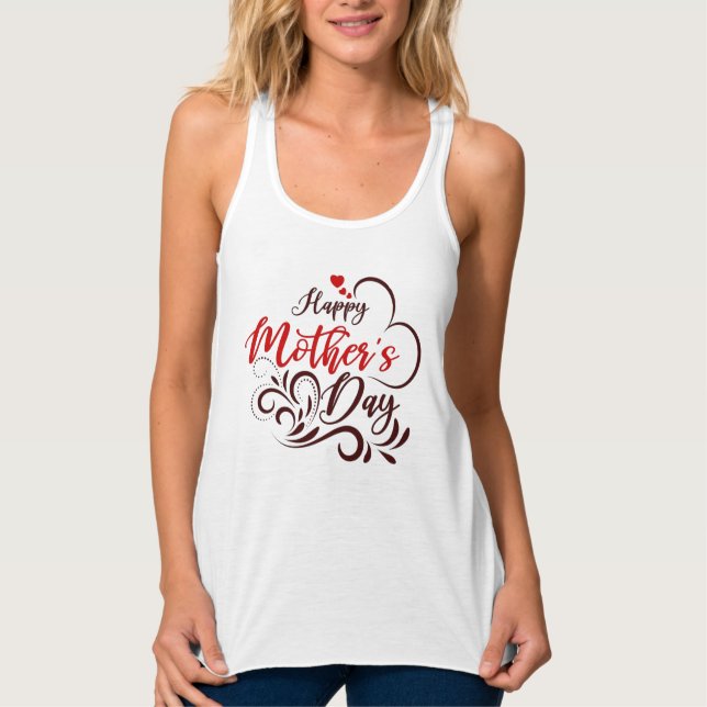 Camiseta Con Tirantes Feliz Día de la Madre Elegante Diseño-23331 (Anverso)