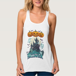 Camiseta Con Tirantes Feliz Halloween Castillo Embrujado Calabazas Fanta