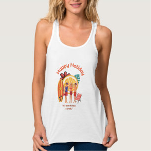 Camiseta Con Tirantes Feliz Holiday Hello Summer Beach Vibes