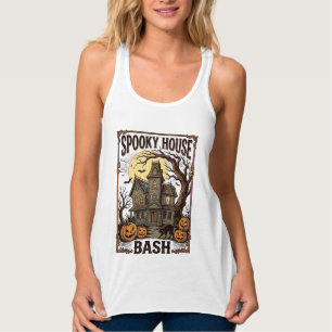 Camiseta Con Tirantes Fiesta de Casa Embrujada Grabado Vintage Diseño de