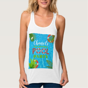 Camiseta Con Tirantes Fiesta de grupo tropical   Cumpleaños de verano