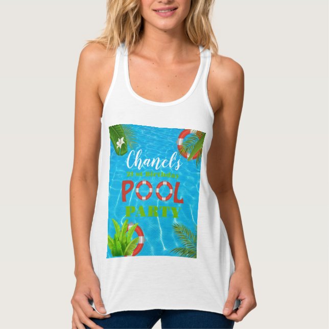 Camiseta Con Tirantes Fiesta de grupo tropical | Cumpleaños de verano (Anverso)