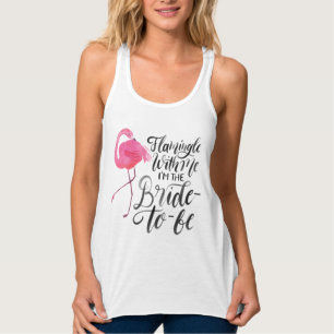 Camiseta Con Tirantes Flamingle conmigo novia Tropical Bachelorette Tank