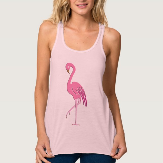Camiseta Con Tirantes Flamingo rosa bonito (Anverso)