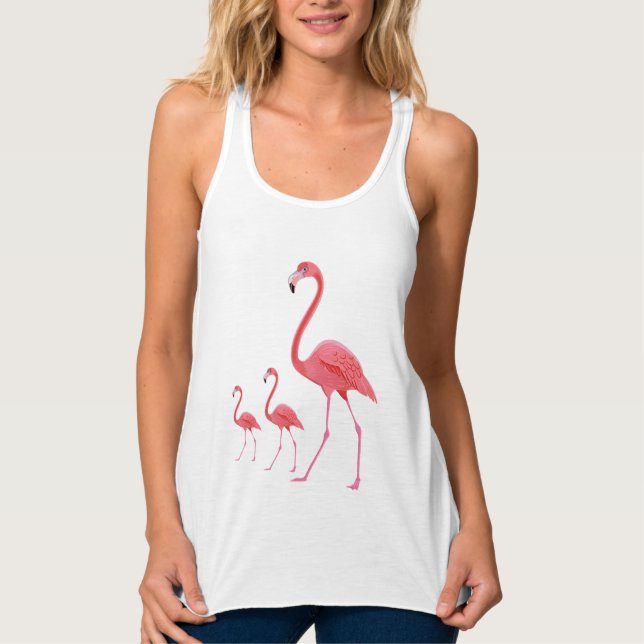 Camiseta Con Tirantes Flamingos de los tanques femeninos (Anverso)