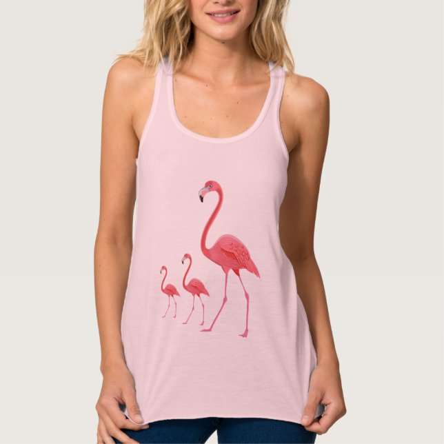 Camiseta Con Tirantes Flamingos de los tanques femeninos (Anverso)