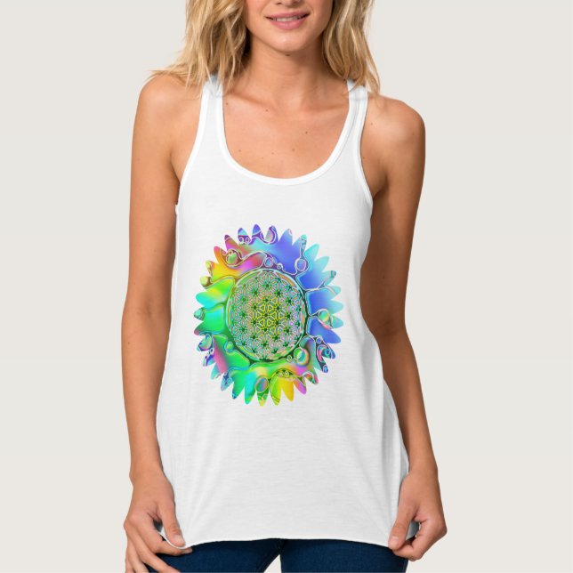 Camiseta Con Tirantes Flor De Vida - Flor Geométrica 5 (Anverso)