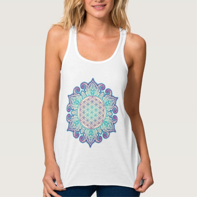 Camiseta Con Tirantes Flor de vida - Mandala india 2 (Anverso)