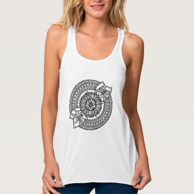 Camiseta Con Tirantes Flor en mandala (Anverso)