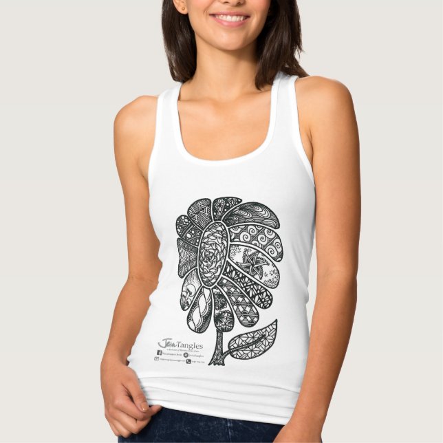 Camiseta Con Tirantes Flor enmarañada (Anverso)