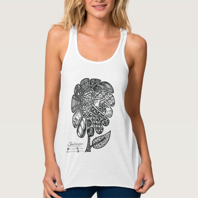 Camiseta Con Tirantes Flor enmarañada (Anverso)