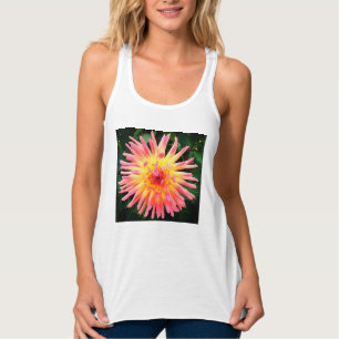 Camiseta Con Tirantes Flor rosa y amarilla