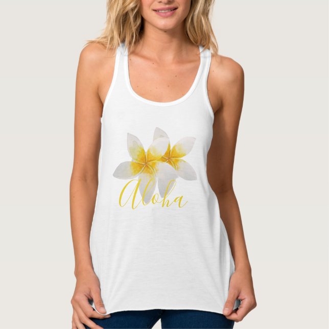 Camiseta Con Tirantes Flor tropical elegante de la hawaiana el | (Anverso)