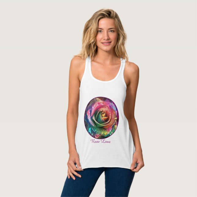 Camiseta Con Tirantes Florecimiento celeste: Rosa extranjero (Anverso completo)