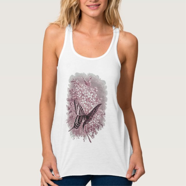 Camiseta Con Tirantes Flores de primavera y mariposas (Anverso)