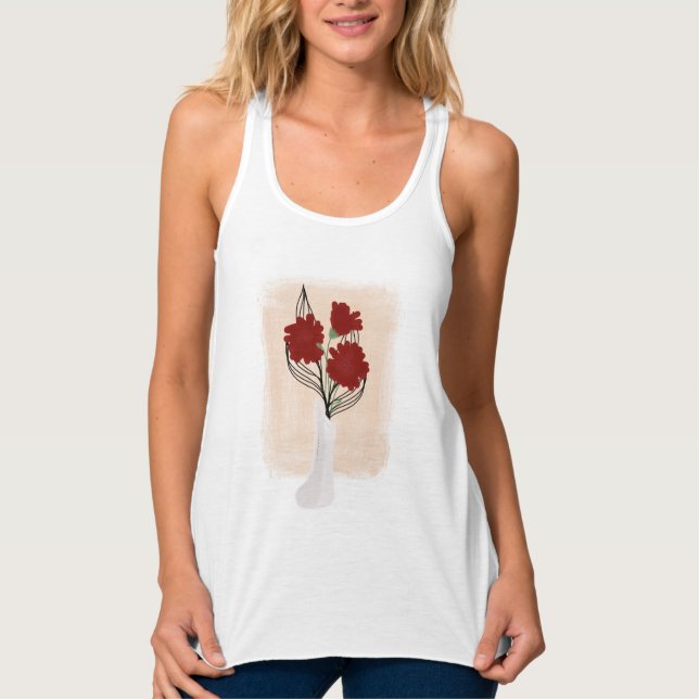 Camiseta Con Tirantes Flores elegantes en grano (Anverso)