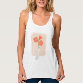Camiseta Con Tirantes Flores Elegantes en Jarrón