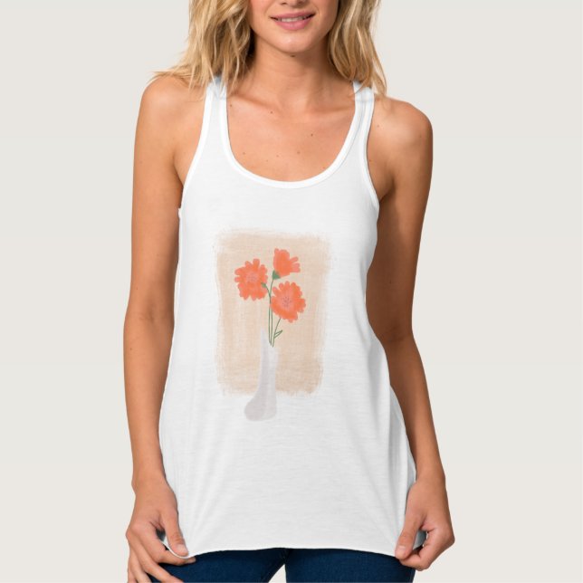 Camiseta Con Tirantes Flores Elegantes en Jarrón (Anverso)