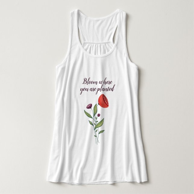 Camiseta Con Tirantes Flores Mínimas Silvestres En El Bloom Donde Se Pla (Diseño del anverso)