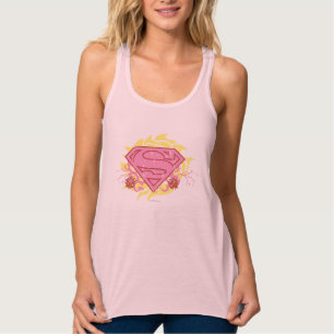 Camiseta Con Tirantes Flores rosadas de Supergirl