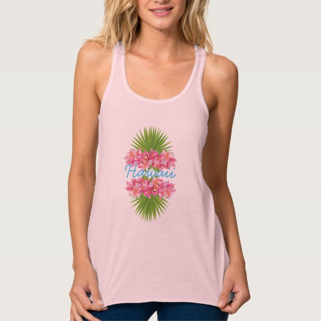 Camiseta Con Tirantes Flores tropicales Top-Hawaii de un tanque florido  (Anverso)