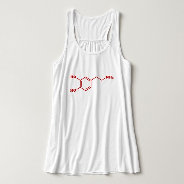 Camiseta Con Tirantes Fórmula química molecular de dopamina (Diseño del anverso)