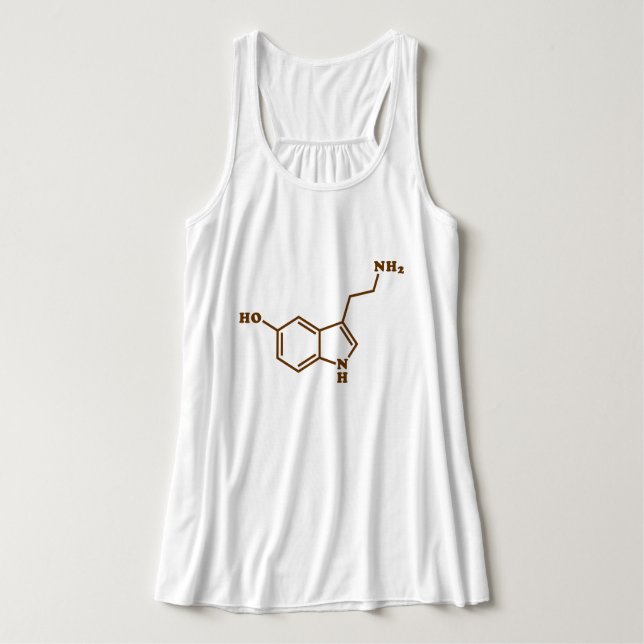 Camiseta Con Tirantes Fórmula química molecular de serotonina (Diseño del anverso)