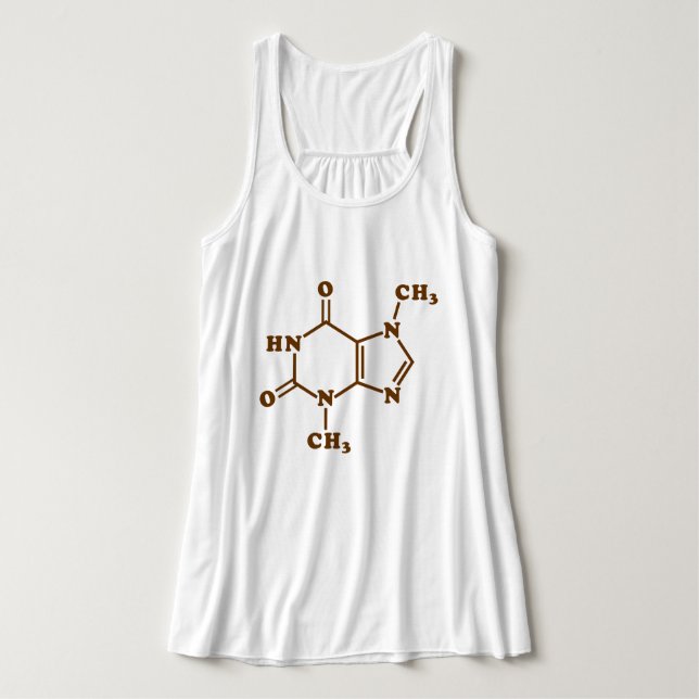 Camiseta Con Tirantes Fórmula química molecular de teobromina de chocola (Diseño del anverso)