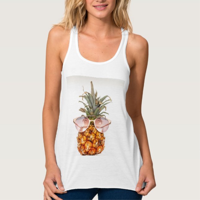 Camiseta Con Tirantes Foto de piña de fruta (Anverso)