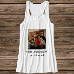 Camiseta Con Tirantes Foto personalizada de gato blanco y negro para mam