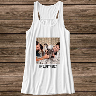Camiseta Con Tirantes Foto personalizada de gato blanco y negro para mam