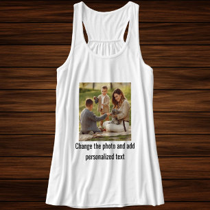Camiseta Con Tirantes Foto personalizada de gato mamá familia blanco y n