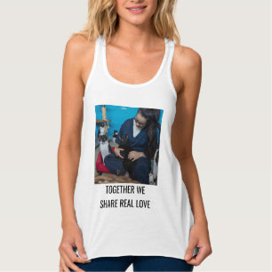 Camiseta Con Tirantes Foto personalizada de moda de gato blanco para mam
