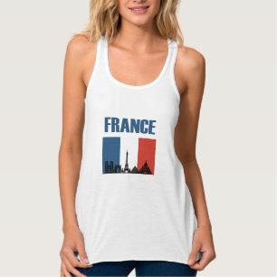Camiseta Con Tirantes Francia Viaje - Bandera Francesa de la Línea Aérea