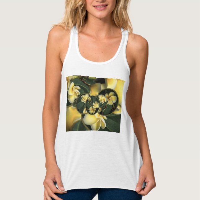 Camiseta Con Tirantes Frangipani diseña el tanque de recompensa para muj (Anverso)
