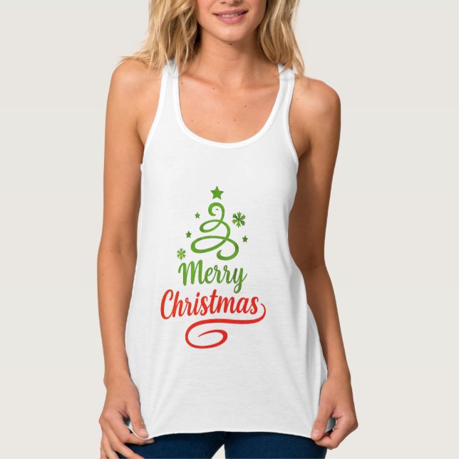 Camiseta Con Tirantes Freefit Merry Christmas Tank | Women's Bella+Canva (Anverso)