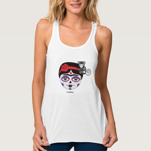 Camiseta Con Tirantes Frida Kahlo | Frida Moji - Día de los Muertos (Anverso)