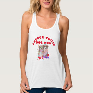Camiseta Con Tirantes Frontera Collie Mamá Perro ama a la mejor madre de