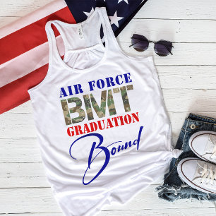 Camiseta Con Tirantes Fuerza Aérea BMT Graduación Bound Military Flowe