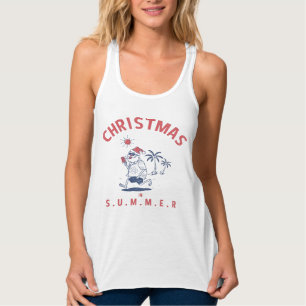 Camiseta Con Tirantes Funny Santa En Los Navidades De Verano En Julio