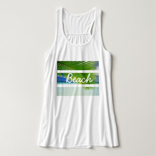 Camiseta Con Tirantes Fútbol playa tropical femenino (Diseño del anverso)