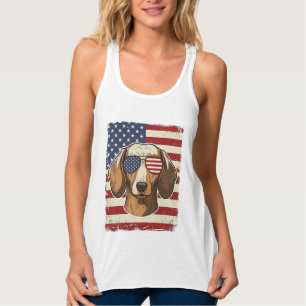 Camiseta Con Tirantes Gafas de sol vectoriales con bandera patriótica vi