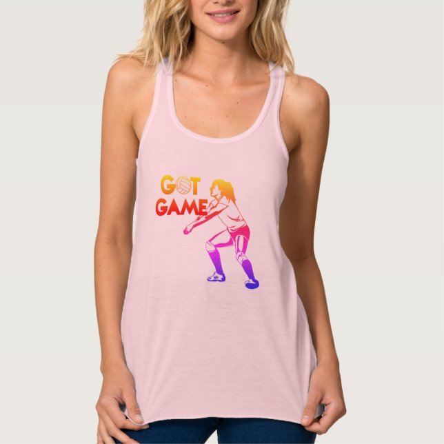 Camiseta Con Tirantes Ganar en el Tank de Voleibol de Juego (Anverso)