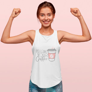 Camiseta Con Tirantes ¡Gane Su Café! Copa Coffee Motivacional de Diversi